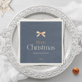Elegant Dark Blue Merry Christmas Napkin Serviette