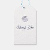 Elegant Dark Blue Muschel Wedding Vielen Dank Geschenkanhänger (Vorderseite)