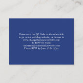 Elegant Dark Blue QR Code Website RSVP Card Begleitkarte (Rückseite)