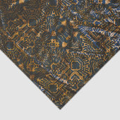 Elegant Dark Blue und Gold Damask texturiert Seidenpapier (Ausschnitt)