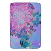 Elegant Dark Blue und Magenta Limelight Hydrangea Badematte (Vorderseite Vertikal)