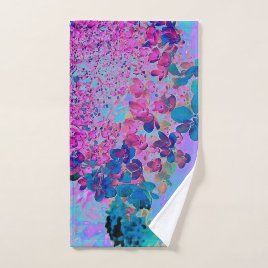 Elegant Dark Blue und Magenta Limelight Hydrangea Badhandtuch Set (Handtuch)