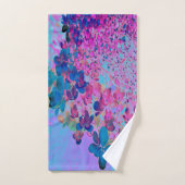 Elegant Dark Blue und Magenta Limelight Hydrangea Badhandtuch Set (Handtuch)