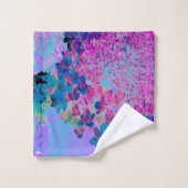 Elegant Dark Blue und Magenta Limelight Hydrangea Badhandtuch Set (Waschlappen)