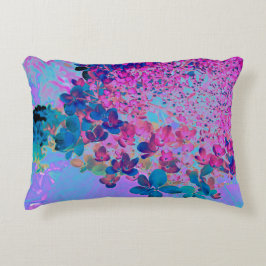 Elegant Dark Blue und Magenta Limelight Hydrangea Dekokissen