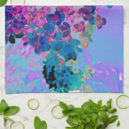Elegant Dark Blue und Magenta Limelight Hydrangea Geschirrtuch