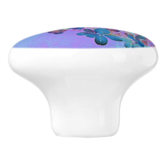 Elegant Dark Blue und Magenta Limelight Hydrangea Keramikknauf (Seitenansicht)