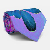 Elegant Dark Blue und Magenta Limelight Hydrangea Krawatte (Gerollt)