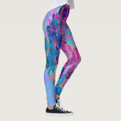 Elegant Dark Blue und Magenta Limelight Hydrangea Leggings (Rechts)