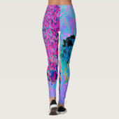 Elegant Dark Blue und Magenta Limelight Hydrangea Leggings (Rückseite)