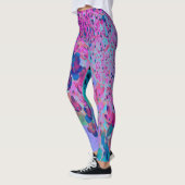 Elegant Dark Blue und Magenta Limelight Hydrangea Leggings (Links)