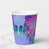 Elegant Dark Blue und Magenta Limelight Hydrangea Pappbecher (Rückseite)