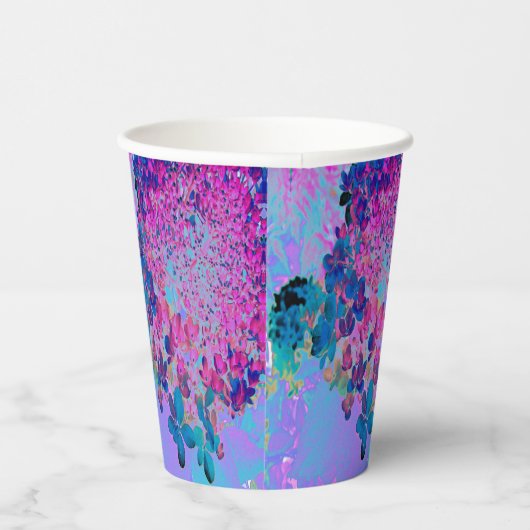 Elegant Dark Blue und Magenta Limelight Hydrangea Pappbecher (Rechts)