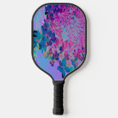 Elegant Dark Blue und Magenta Limelight Hydrangea Pickleball Schläger (Rückseite)