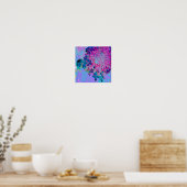 Elegant Dark Blue und Magenta Limelight Hydrangea Poster (Küche)