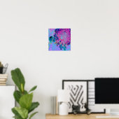 Elegant Dark Blue und Magenta Limelight Hydrangea Poster (Heimbüro)