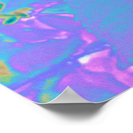 Elegant Dark Blue und Magenta Limelight Hydrangea Poster (Ecke)