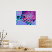 Elegant Dark Blue und Magenta Limelight Hydrangea Poster (Küche)
