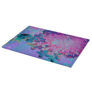 Elegant Dark Blue und Magenta Limelight Hydrangea Schneidebrett