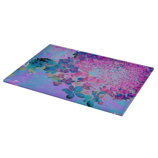Elegant Dark Blue und Magenta Limelight Hydrangea Schneidebrett (Ecke)