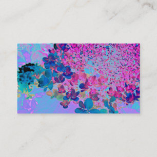 Elegant Dark Blue und Magenta Limelight Hydrangea Visitenkarte