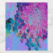 Elegant Dark Blue und Magenta Limelight Hydrangea Weinetikett (Einzelnes Label)