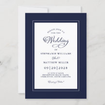 Elegant Dark Blue Wedding Chic Moderne Kalligraphi
