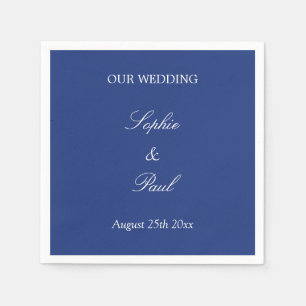 Elegant Dark Blue Wedding Napkins Serviette