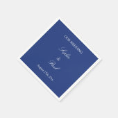 Elegant Dark Blue Wedding Napkins Serviette (Ecke)