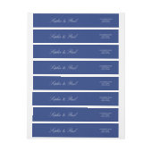 Elegant Dark Blue Wraparound Rücksendeadresse (Bogen)