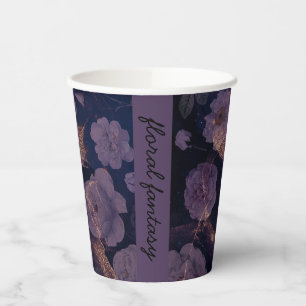 Elegant Dark Boho Lila botanische Fantasie Pappbecher