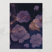 Elegant Dark Boho Lila Fantasy Wedding Menükarte (Rückseite)