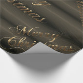 Elegant Dark Brown Gold Script Frohe Weihnachten Geschenkpapier (Ecke)