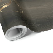 Elegant Dark Brown Gold Script Frohe Weihnachten Geschenkpapier (Rolleneckpunkt)