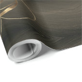 Elegant Dark Brown Gold Script Glücklich Weihnacht Geschenkpapier (Rolleneckpunkt)