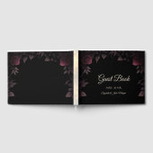 Elegant Dark Burgundy Rose Black Guest Book Gästebuch (Voll)