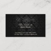 Elegant Dark Damask Schönheitssalon Geschenkgutsch Rabattkarte (Vorderseite)