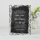 Elegant Dark Fairytale Castle Thorn Frame Wedding Einladung (Stehend Vorderseite)