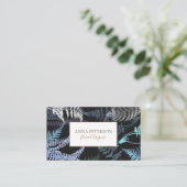 Elegant Dark Fern Blätter Botanical Visitenkarte (Stehend Vorderseite)