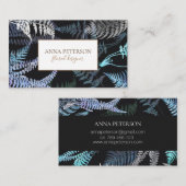 Elegant Dark Fern Blätter Botanical Visitenkarte (Vorne/Hinten)