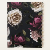 Elegant Dark Floral Bouquet | Personalisiert Planer (Rückseite)
