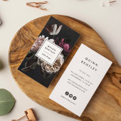 Elegant Dark Floral Bouquet | Vertikal Visitenkarte