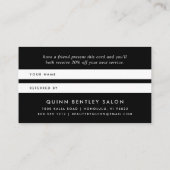 Elegant Dark Floral on Black Empfehlungskarte (Rückseite)