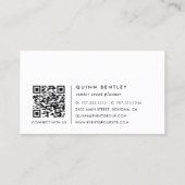 Elegant Dark Floral on Black | QR-Code Visitenkarte (Rückseite)