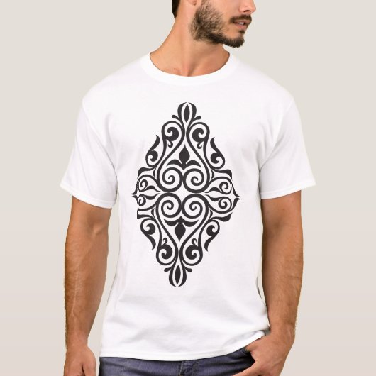 Elegant Dark Floral Ornament – Decorative Botan T-Shirt (Vorderseite)