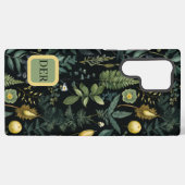 Elegant Dark Floral – Personalized Botanical Samsung Galaxy Hülle (Rückseite (Horizontal))