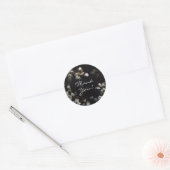 Elegant Dark Floral Thank You Runder Aufkleber (Umschlag)