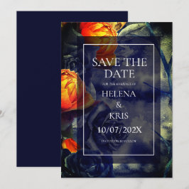 Elegant Dark Floral Wedding Save The Date