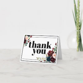 Elegant Dark Florals Dankeskarte