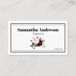 Elegant Dark Florals Wedding Platzkarte